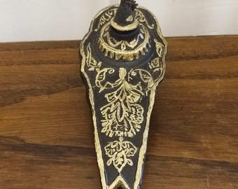 Lampa naftowa z żeliwa, lampa Alladyn Genie, ręcznie robiona. Vintage