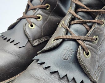 Vintage Georgia Black Leather Steel Toe Logger Boots Size  display picture 2