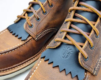 Handmade leather boot kilties | Boot false tongues| Standard model with fringes | NEW COLOURS! |