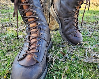 Kilties in pelle fatti a mano / Linguette finte per stivali / NUOVO modello, estremità arrotondata /