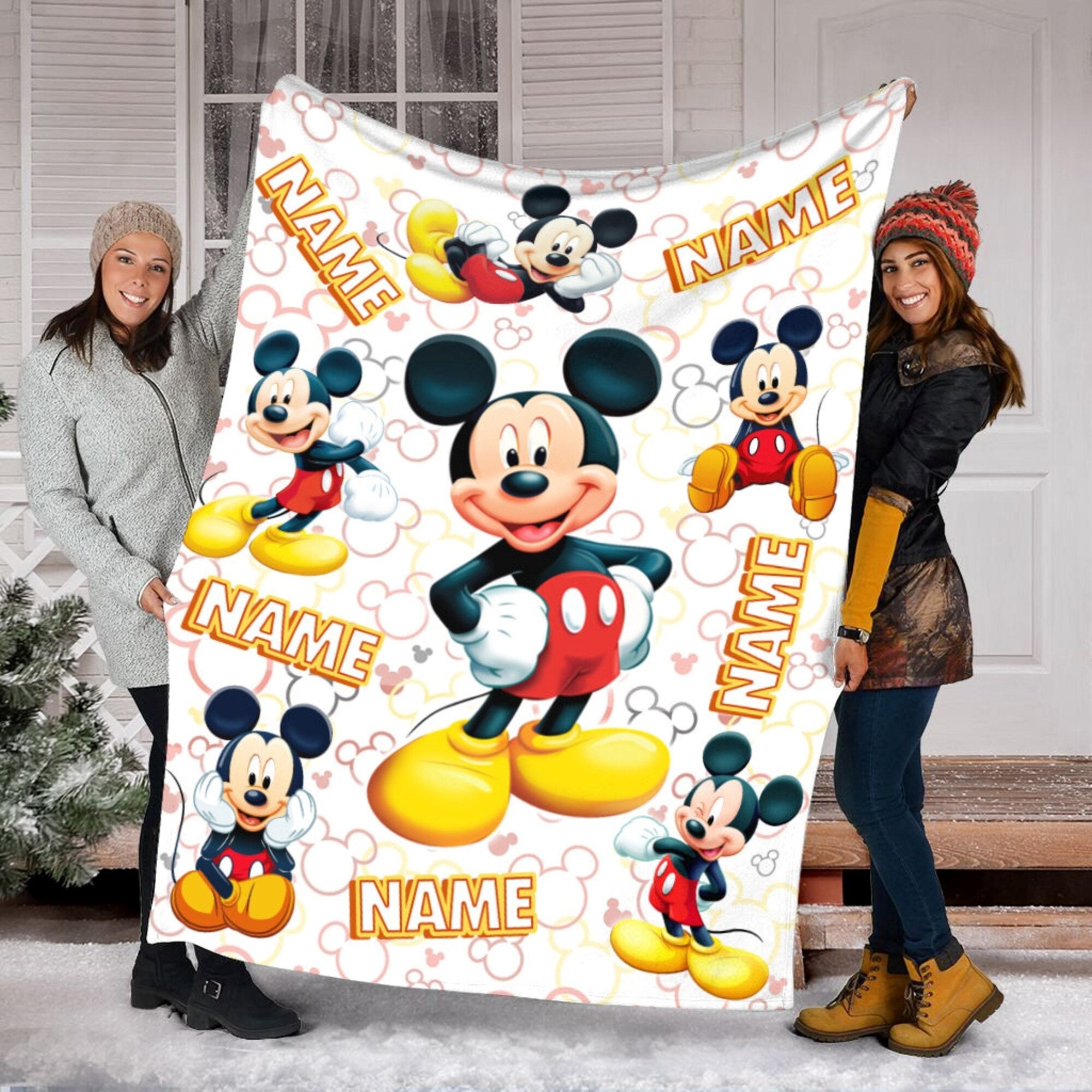 Discover Personalized Disney Mickey Mouse Blanket, Disney Bedding Decor, Mickey Mouse Lover Birthday Theme Party