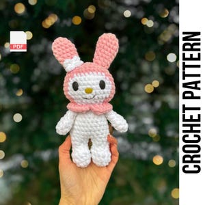 Low-Sew PDF CROCHET PATTERN Bunny, easy amigurumi baby toy, Cute Bunny Crochet Pattern, Puppy and Kitty Amigurumi
