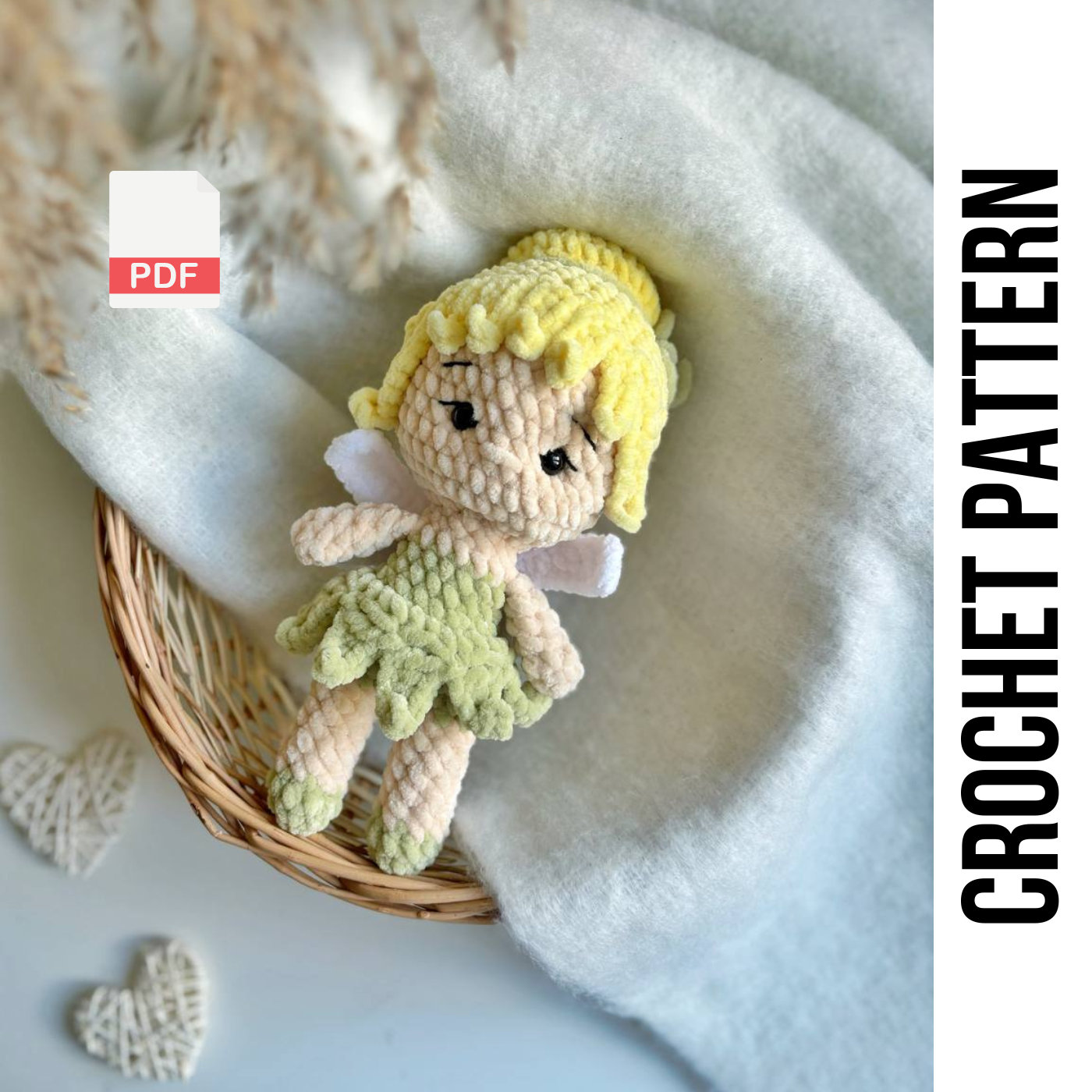 PDF Crochet doll pattern Tinker Bell/ Princess TinkerBell Crochet pattern / amigurumi doll pattern / princess amigurumi pattern