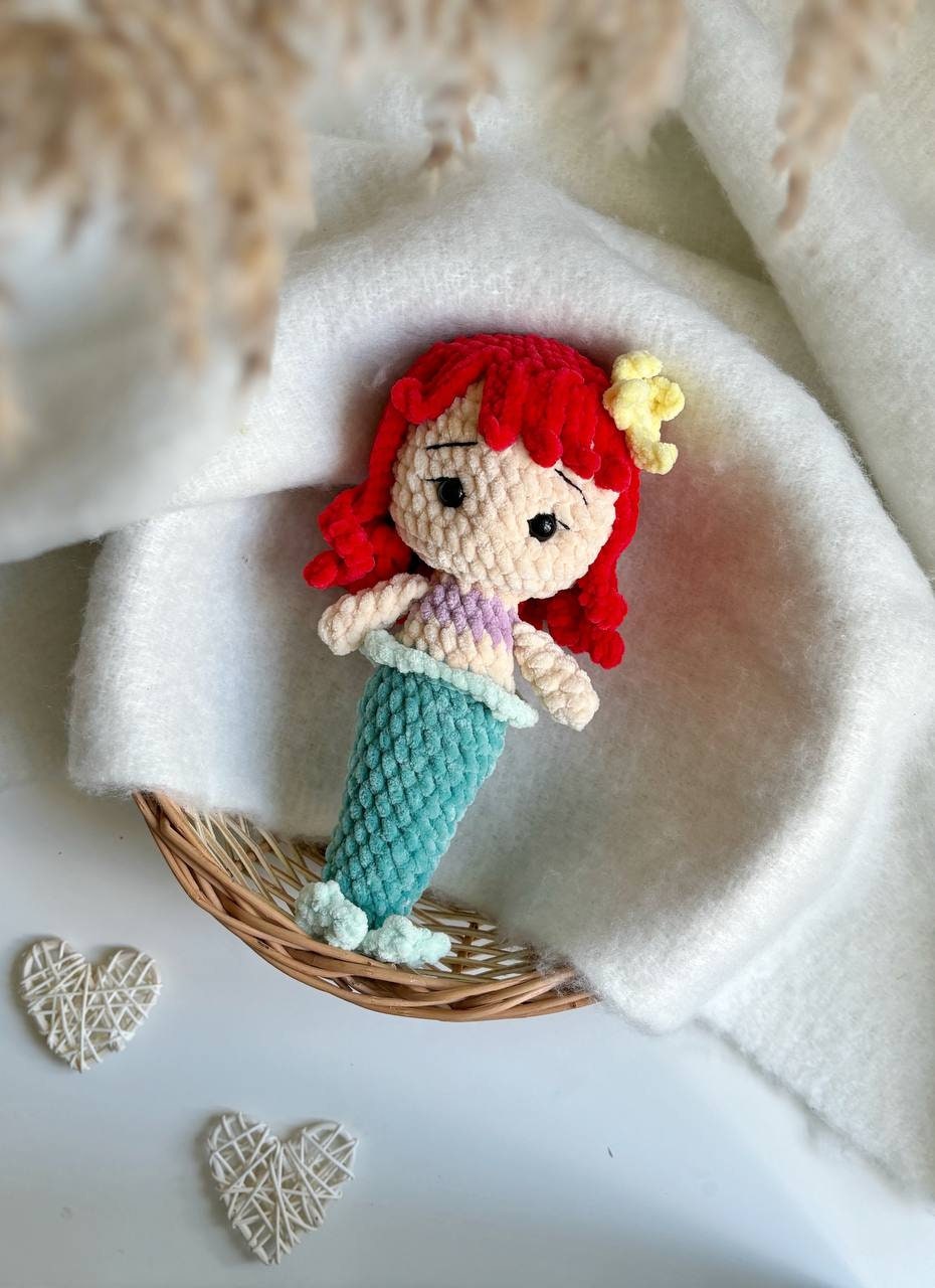 Low-Sew 3in1 PDF かぎ針編み人形パターン メイドと魚 / プリンセス