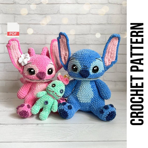 10 Scrump Crochet Patterns 9 Low-Sew 3in1 Crochet Pattern Jumbo Blue and Pink Alien