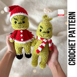 Now-Sew PDF CROCHET PATTERN Christmas Green Villain | Christmas Thief | Crochet Christmas Pattern