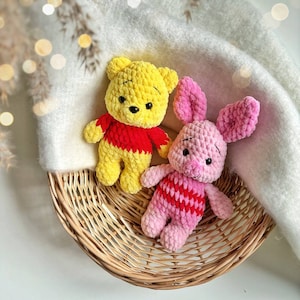 Low-Sew 6in1 PDF PATTERN Winnie the Pooh and Friends, crochet pattern, easy amigurumi baby toy, Eeyore, Roo, Piglet, Tigger, Rabbit image 8
