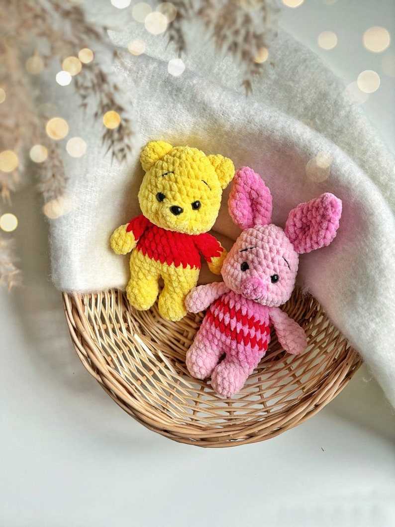 Low-Sew 6in1 PDF PATTERN Winnie the Pooh and Friends, crochet pattern, easy amigurumi baby toy, Eeyore, Roo, Piglet, Tigger, Rabbit image 8