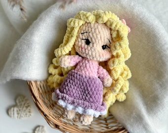 2in1 PDF Crochet doll pattern Rapunzel and Chameleon/ Princess Crochet pattern / amigurumi doll pattern / princess amigurumi pattern