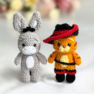 Low-Sew 4in1 Bundle PDF CROCHET PATTERN Green Ogre and Friends | crochet cat, donkey, puss | easy amigurumi baby toy image 10