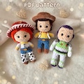 3in1 Low-Sew PDF Crochet Robot, Sheriff and Cowgirl Toy \/ amigurumi doll pattern \/ toy amigurumi pattern product logo