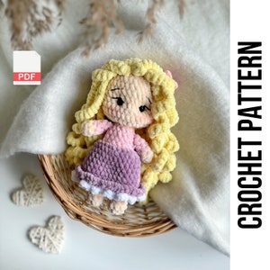 2in1 PDF Crochet doll pattern Rapunzel and Pascal/ Princess Crochet pattern / amigurumi doll pattern / princess amigurumi pattern zdjęcie 1