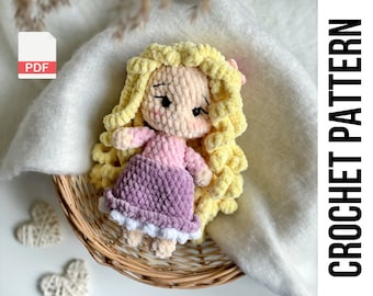 2in1 PDF Crochet doll pattern Rapunzel and Pascal/ Princess Crochet pattern / amigurumi doll pattern / princess amigurumi pattern