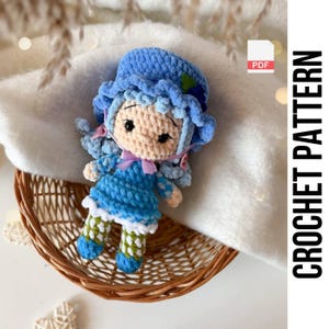 PDF Crochet Blueberry Doll Pattern / amigurumi doll pattern / princess amigurumi pattern / flower crochet pattern