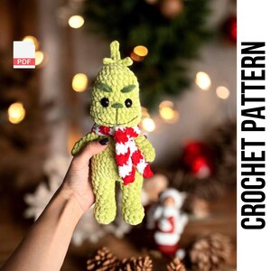 Now-Sew PDF CROCHET PATTERN Christmas Green Villain | Christmas Thief| Crochet Christmas Pattern | Toy Plushies