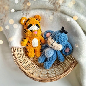 Low-Sew 6in1 PDF PATTERN Winnie the Pooh and Friends, crochet pattern, easy amigurumi baby toy, Eeyore, Roo, Piglet, Tigger, Rabbit image 10