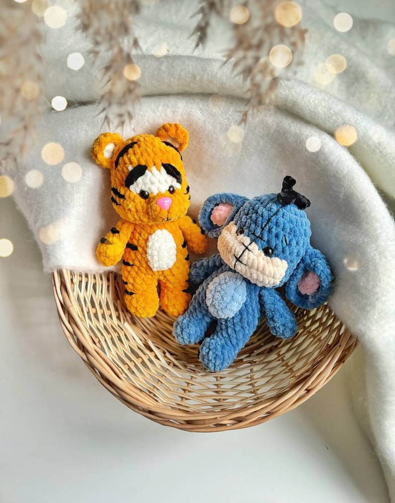 Low-Sew 6in1 PDF PATTERN Winnie the Pooh and Friends, crochet pattern, easy amigurumi baby toy, Eeyore, Roo, Piglet, Tigger, Rabbit image 10