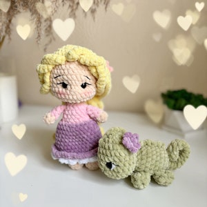 2in1 PDF Crochet doll pattern Rapunzel and Pascal/ Princess Crochet pattern / amigurumi doll pattern / princess amigurumi pattern image 9