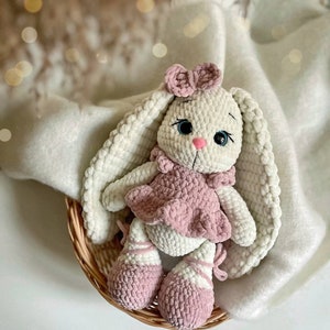Crochet Valentines Day Pattern Bunny Katie, Crochet Bunny, Amigurumi Bunny, Stuffed Bunny plush pattern amigurumi animals zdjęcie 3