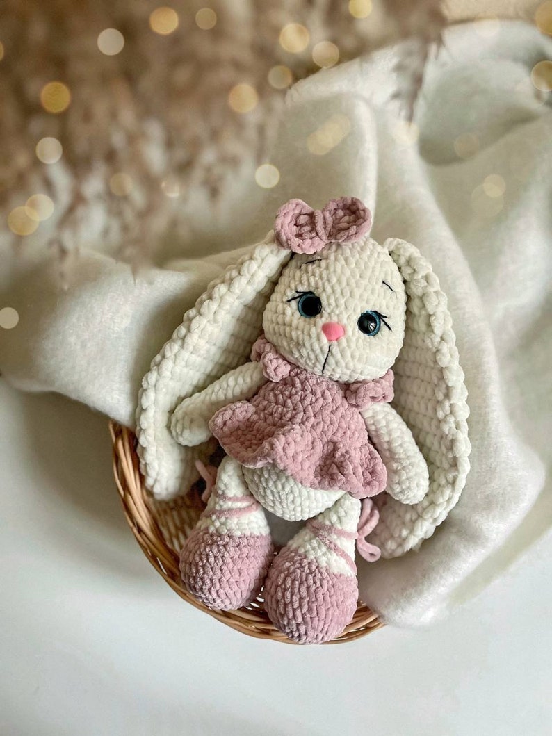 Crochet Valentines Day Pattern Bunny Katie, Crochet Bunny, Amigurumi Bunny, Stuffed Bunny plush pattern amigurumi animals zdjęcie 3