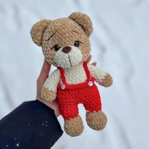 Low-Sew Bear Barry Crochet Pattern, Valentines Day Amigurumi Bear, Crochet bear pattern zdjęcie 3