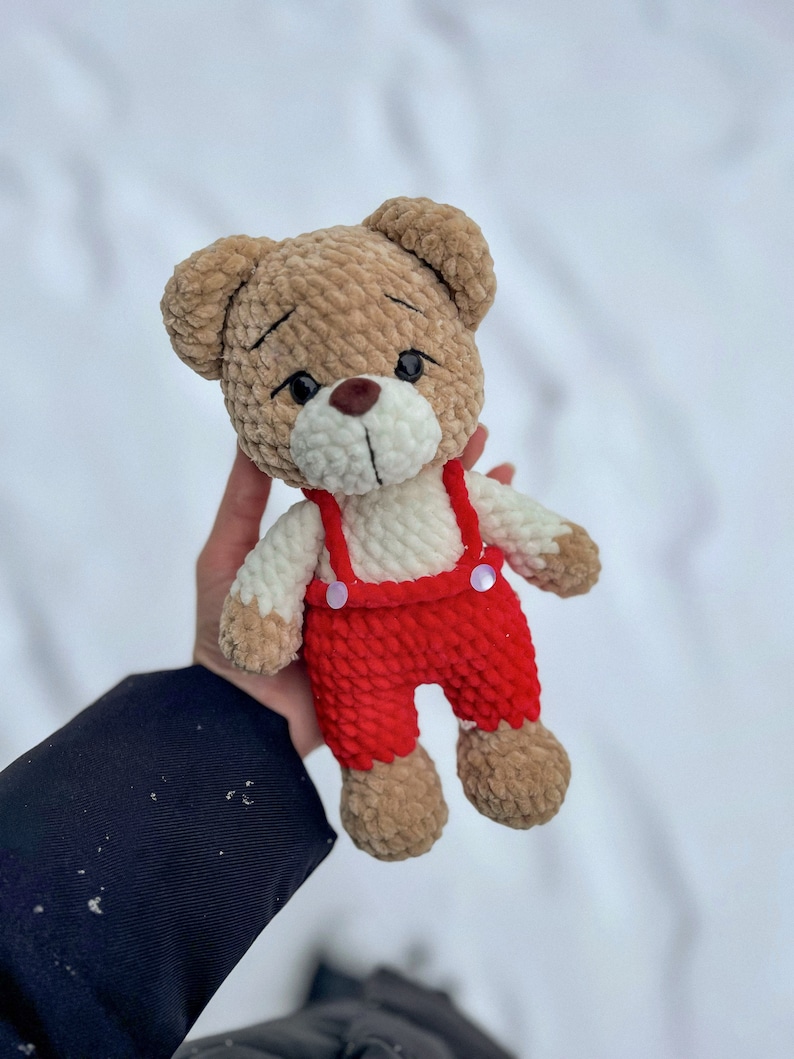 Low-Sew Bear Barry Crochet Pattern, Valentines Day Amigurumi Bear, Crochet bear pattern zdjęcie 3