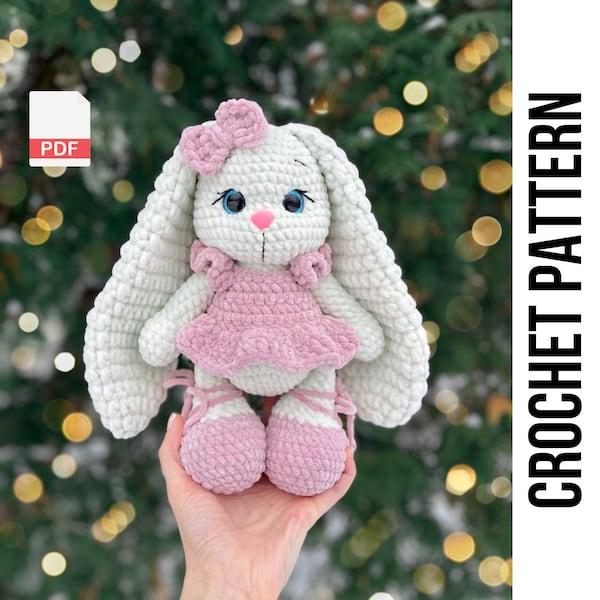 Crochet Valentine’s Day Pattern Bunny Katie, Crochet Bunny, Amigurumi Bunny, Stuffed Bunny plush pattern amigurumi animals