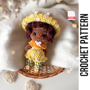 PDF Crochet Orange Doll Pattern / amigurumi doll pattern / princess amigurumi pattern / flower crochet pattern