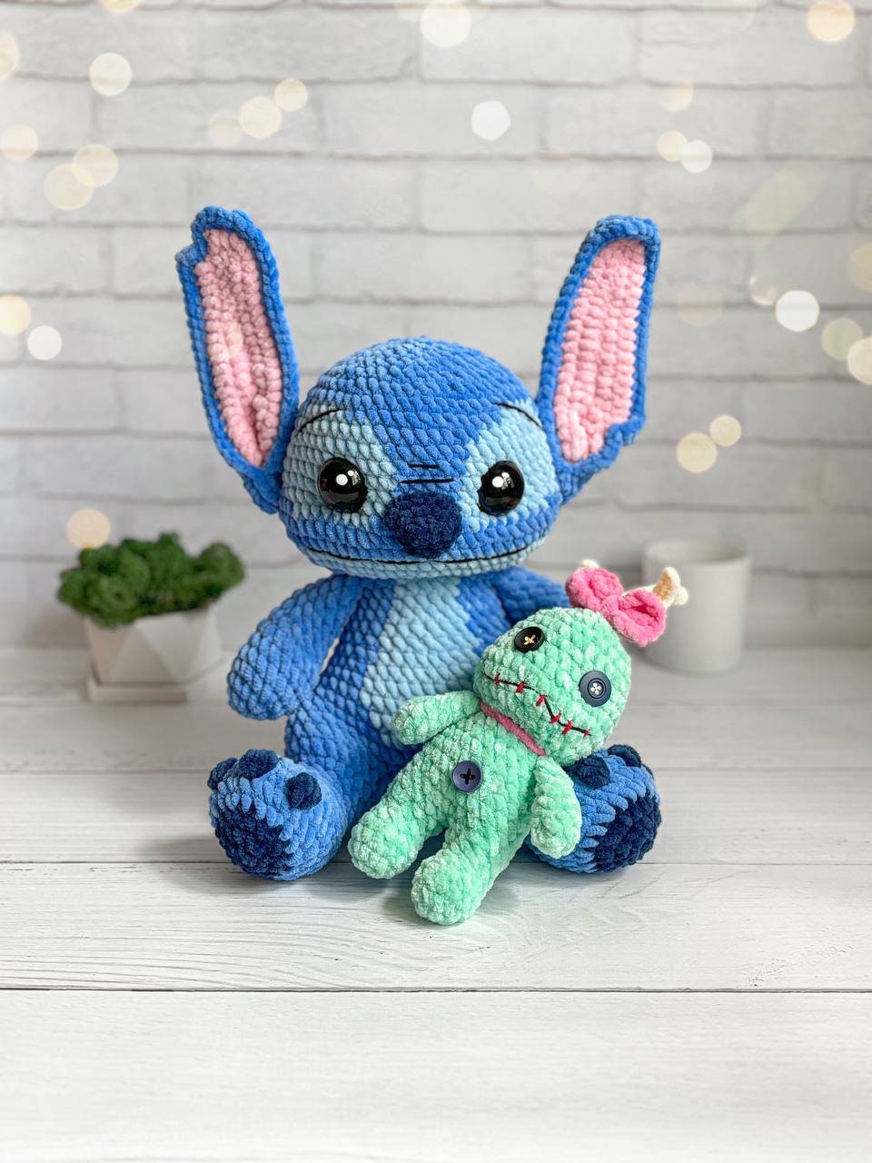 Low-sew 3in1 PDF CROCHET PATTERN Jumbo Blue and Pink Alien