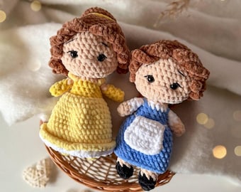 2in1 PDF Crochet doll pattern Beauty Princess / Princess Crochet pattern / amigurumi doll pattern