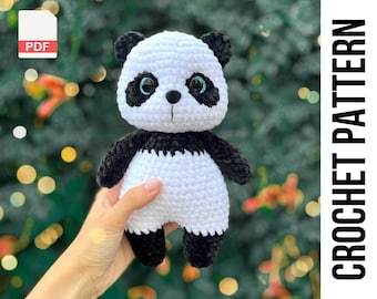 Panda Bao Crochet Pattern, Crochet Panda, Amigurumi Panda, Stuffed panda plush pattern amigurumi animals, Cute crochet bear