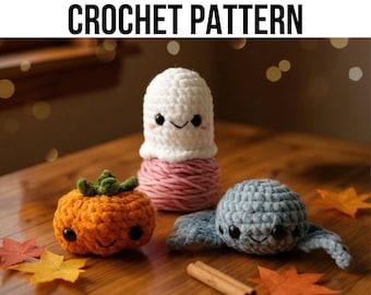 3in1 Bundle PDF CROCHET PATTERN Halloween Trio | Halloween Crochet Pattern | Amigurumi Ghost, Spider, Pumpkin