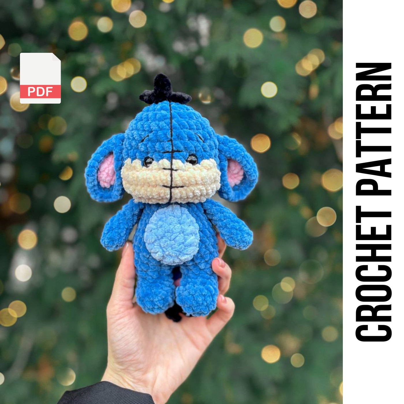 Low-Sew PDF Winnie Pooh Eeyore Crochet Pattern