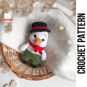 Low-Sew PDF CHRISTMAS CROCHET Pattern Snowman | Gingerbread, Polar bear, Penguin, easy amigurumi baby toy| Christmas Friends