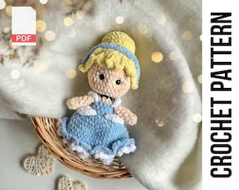 PDF Crochet doll pattern Cinderella / Princess Crochet pattern / amigurumi doll pattern / princess amigurumi pattern