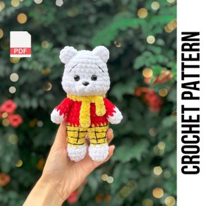 Schema all'uncinetto per orsetto in PDF a bassa cucitura / Schema all'uncinetto per amigurumi / Giocattolo per bambini amigurumi facile / Adorabile orsacchiotto