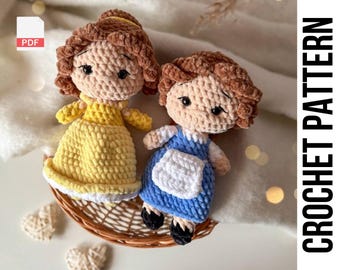 2in1 PDF Crochet doll pattern Beauty Princess / Princess Crochet pattern / amigurumi doll pattern