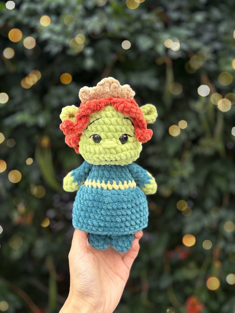 Low-Sew 4in1 Bundle PDF CROCHET PATTERN Green Ogre and Friends | crochet cat, donkey, puss | easy amigurumi baby toy image 4