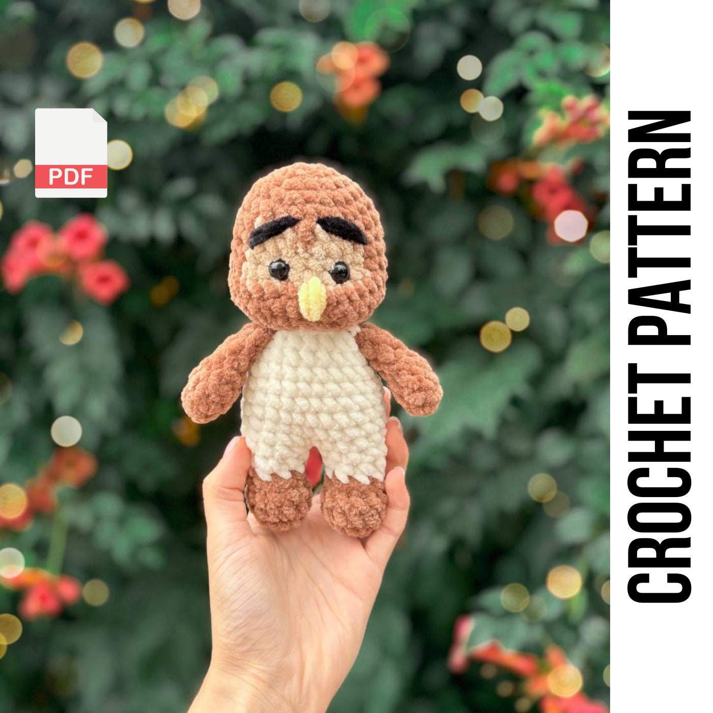 Low-Sew PDF Owl Crochet Pattern / Amigurumi crochet pattern / easy amigurumi baby toy / Lovely teddy