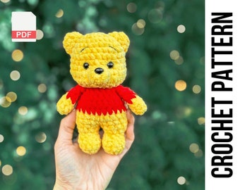 Low-Sew PDF Winnie Pooh Crochet Pattern / Amigurumi crochet pattern / easy amigurumi baby toy / Lovely teddy Bear / Eeyore Roo Piglet Tigger
