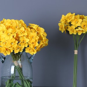 Fake Daffodil Bouquet, Realistic Narcissus Bundle, Artificial Flower, Spring Bloom Craft, Home Floral Decor, Wedding Arrangement Centerpiece