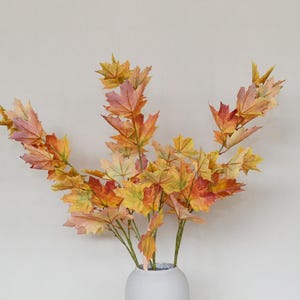 Autumn Foliage Twigs, Fake Maple Leaf Branch,Artificial Floral Crafts, Rustic Greenery, Home Plant Decor, Wedding Party Floral Arrangement