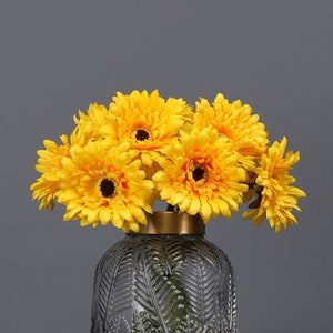 Fake Gerbera Daisy Stem, Faux Small Chrysanthemums Craft, Artificial Flower, Home Floral Decor, Wedding Party Arrangement, Table Centerpiece