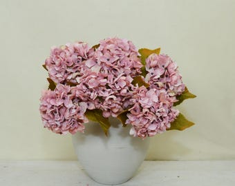 Artificial Hydrangea Stems with Leaves, Silk Hydrangeas, Wedding Arrangements, Floral Arrangements, Home Decor, Romantic Fake Flowers