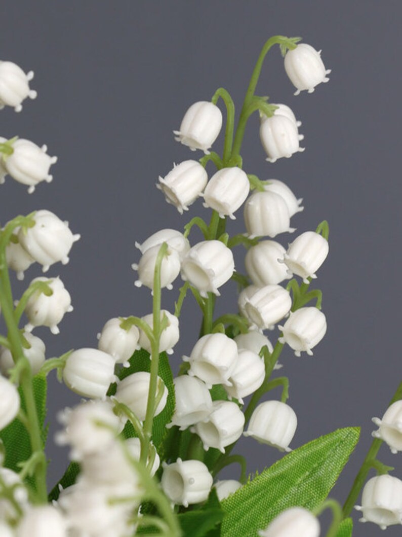 Artificial Lily of the Valley Stems With Leaves Fake Bell Etsy