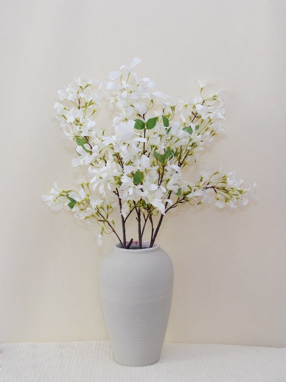 Fiore artificiale tulipano h 40 cm effetto realistico con stelo e foglie verdi / Bianco