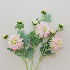 Real Touch Dahlia Stem with Leaves, Vintage Living Room Floral Decor, Artificial Flower Craft, Wedding Party Arrangement, Table Centerpiece