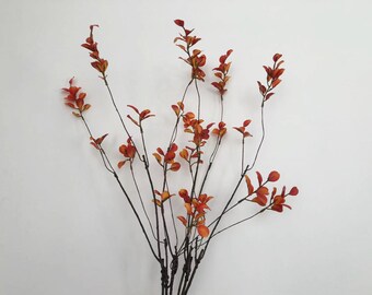 秋の紅葉の小枝、人工の葉の枝、秋の緑の工芸品、家の花飾り、ガーランドリースのアーチブーケフィラー、ウェディングアレンジメント