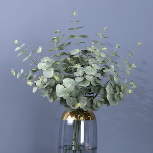 Seide Eukalyptus Blatt Zweig, Gefälschte Laub Handwerk, Künstliche Blumen, Haus Pflanzendekor, Hochzeit Blumengesteck Mittelstück, Blumenstrauß Gras