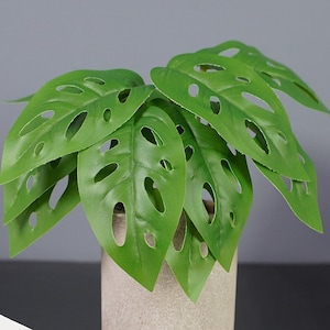 Fake Monstera Obliqua Plant, Monstera Adansonii Albo, Tropical Greenery Crafts, Artificial Flowers, Home Floral Decor, Dining Table Plant